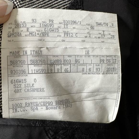 Gianna Versace Men's Blazer Silk Cashmere Gray Italian Size 46 - Picture 5 of 5